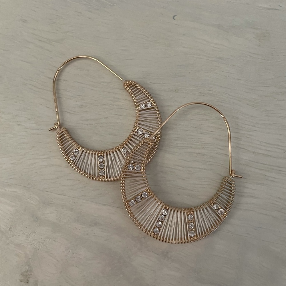 Anthropologie Gold Hoop Earrings. Never Worn.